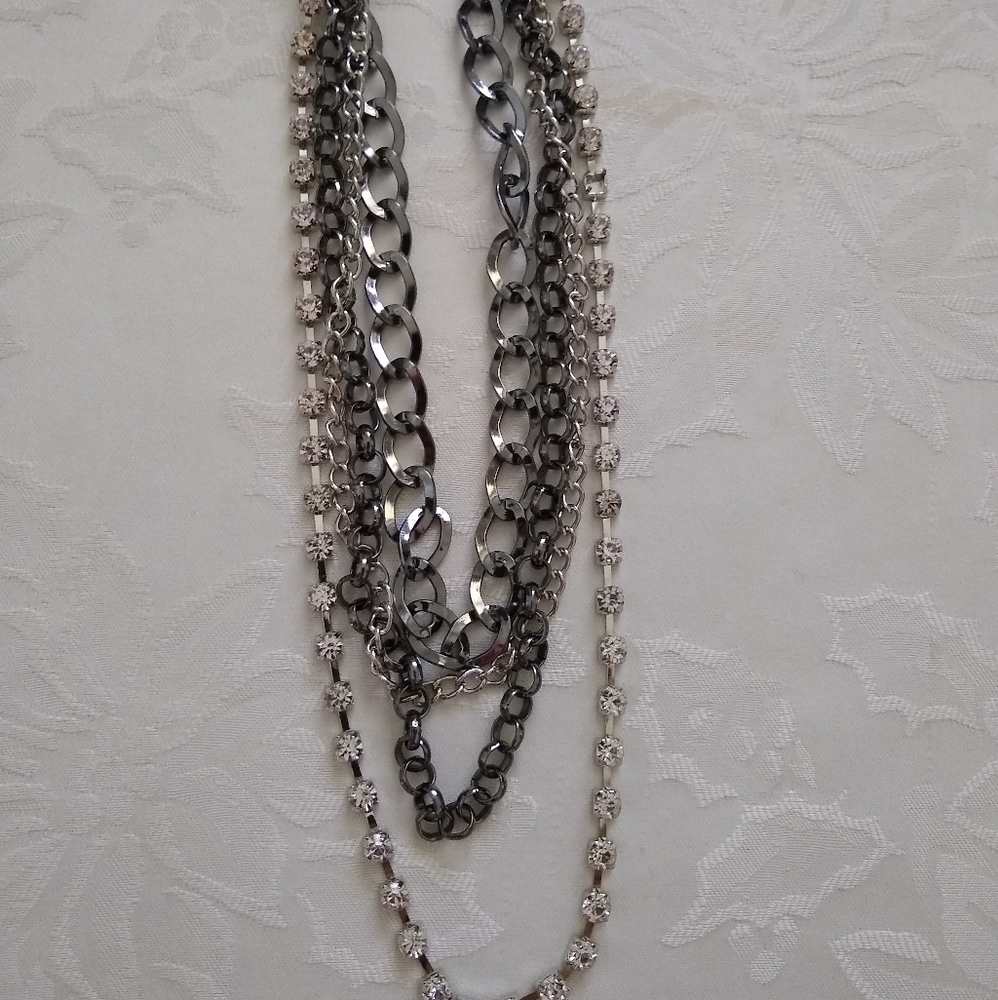 Statement Multi Strands Layered Chain Lavender Cr… - image 5